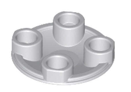 LEGO Parts Plate, Round 2 x 2 with Rounded Bottom (Boat Stud) ~ {Light Bluish Grey}