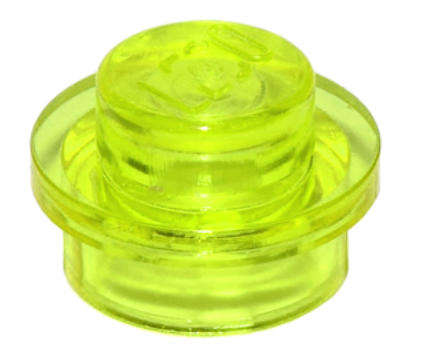 LEGO Plate, Round 1 x 1 ~ {Trans~Neon Green}