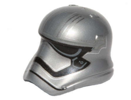 LEGO Minifigure, Headgear Helmet SW Stormtrooper Ep. 7 Captain Phasma Rounded ~ {Flat Silver}