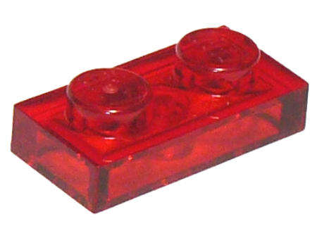 LEGO Parts 1 x 2 Plate ~ {Trans~Red}