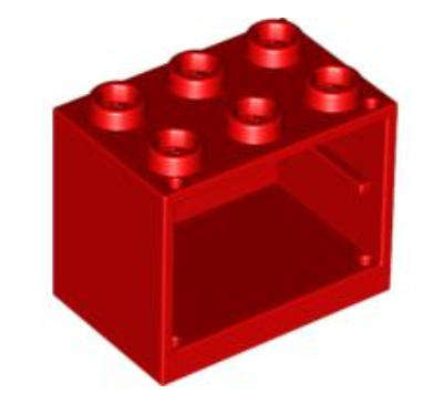 LEGO Container, Cupboard 2 x 3 x 2 - Hollow Studs ~ {Red}