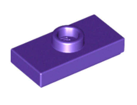 LEGO Plate, Modified 1 x 2 with 1 Stud with Groove and Bottom Stud Holder (Jumper) ~ {Dark Purple}
