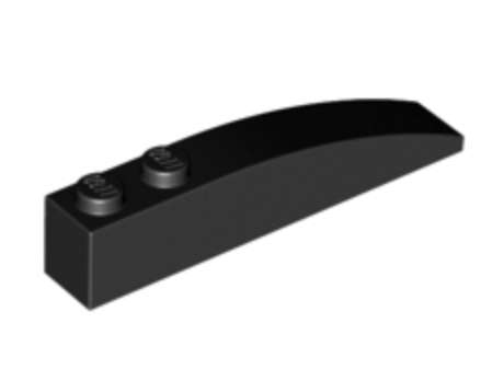 LEGO Parts Slope Curved 6 x 1 {Black}