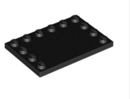 LEGO Parts Tile Modified 4 x 6 with Studs on edge ~{Black}