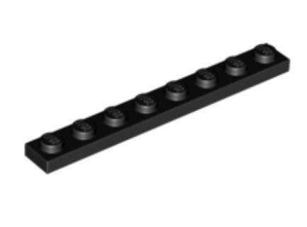 LEGO Parts Plate 1 x 8 ~ {Black}