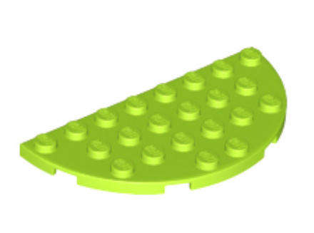 LEGO Parts Plate, Round Half 4 x 8 ~ {Lime}