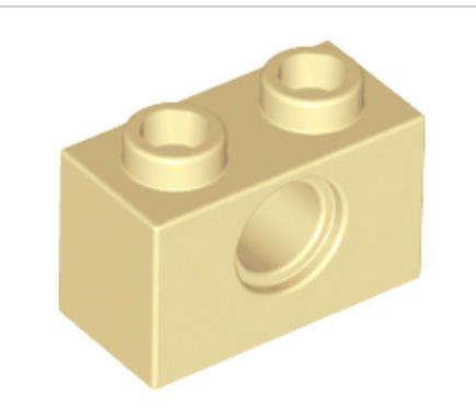 LEGO Technic, Brick 1 x 2 with Hole ~ {Tan}