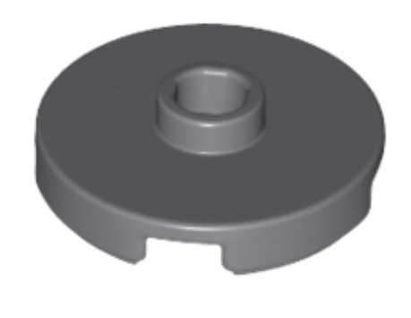 LEGO Tile, Round 2 x 2 with Open Stud ~ {Dark Bluish Grey}