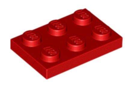 LEGO Parts Plate 2 x 3 ~ {Red}