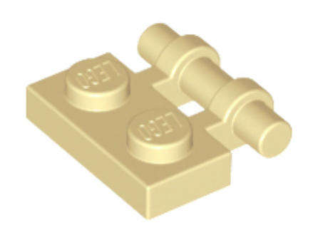 LEGO Parts Plate, Modified 1 x 2 with Bar Handle on Side - Free Ends ~ {Tan}