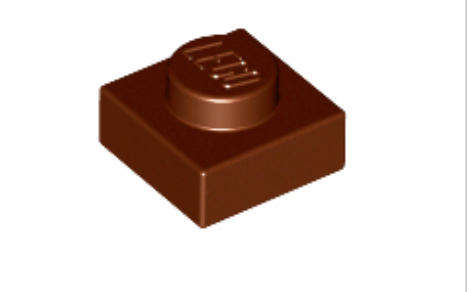 LEGO Parts 1 x 1 Plate ~ {Reddish Brown}