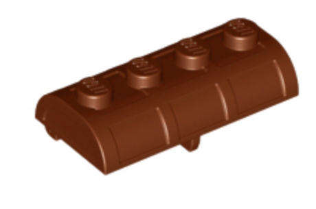 LEGO Container, Treasure Chest Lid Curved with Thick Hinge ~ {Reddish Brown}