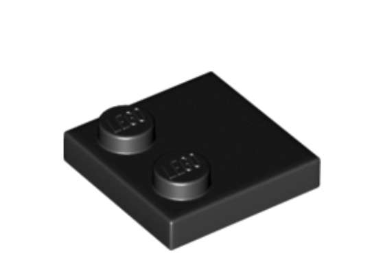 LEGO Parts Tile Modified 2 x 2 with Studs on edge ~{Black}