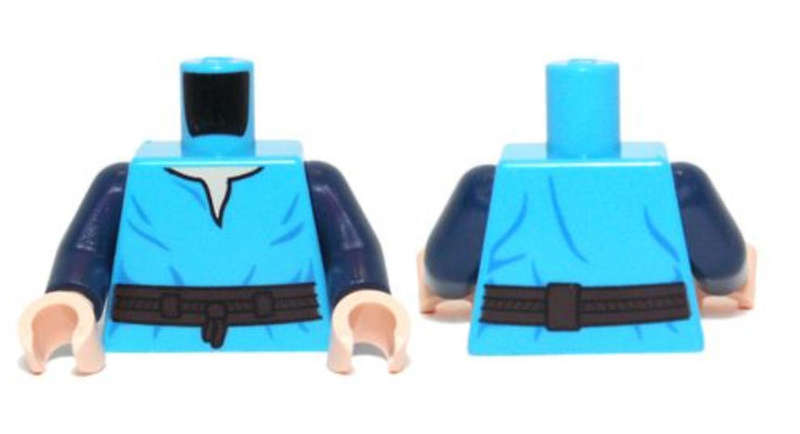 LEGO Torso SW V-Neck Shirt and Dark Brown High Tie Belt Pattern / Dark Blue Arms ~ {D Azure}