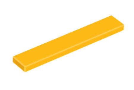 LEGO Parts Tile 1 x 6 ~ {Bright Light Orange}