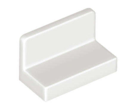 LEGO Parts Panel 1 x 2 x 1 with Rounded Corners ~ {White}