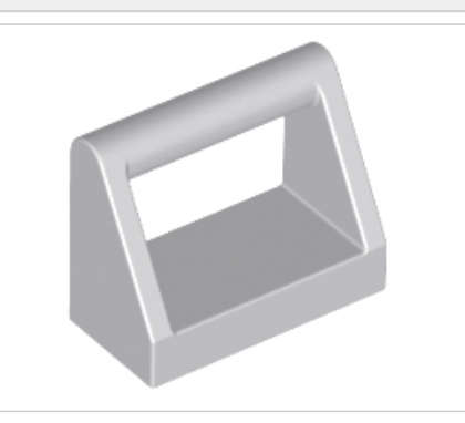 LEGO Parts Tile Modified 1 x 2 with bar handle {Light Bluish Grey}