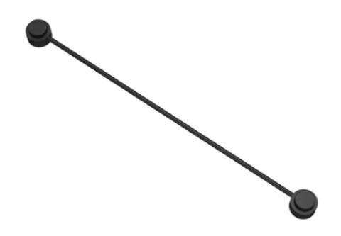 LEGO String with End Studs (10L Overall) with (Same Color) Studs Pattern ~ {Black}