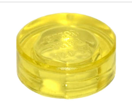 LEGO Tile, Round 1 x 1 ~ {Trans Yellow}