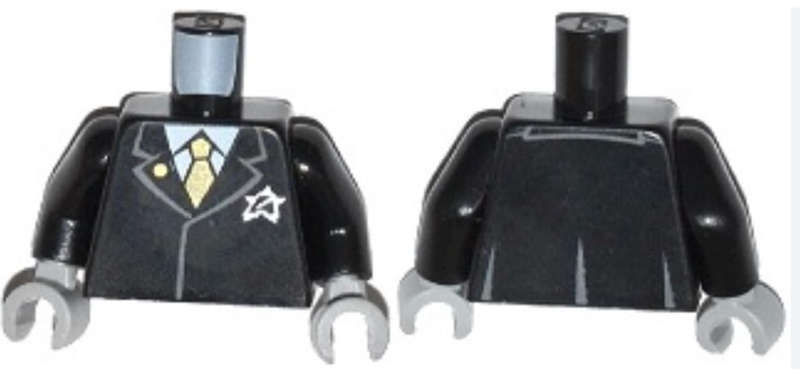 LEGO Ultra Agents Torso Agents Suit with Ultra Agents Logo and Gold Tie Pattern / Black Arms / Light