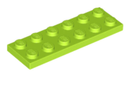 LEGO Parts Plate 2 x 6~ {Lime Green}