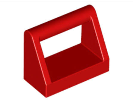LEGO Parts Tile Modified 1 x 2 with bar handle {Red}