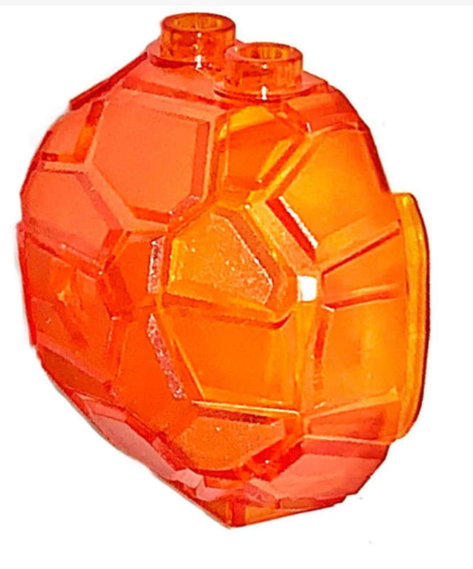 LEGO Rock Boulder, Vertical Half ~ {Trans~Orange}