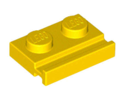 LEGO Parts Plate, Modified 1 x 2 with Door Rail ~ {Yellow}