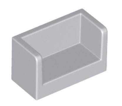 LEGO Parts Panel 1 x 2 x 1 with Rounded Corners and 2 Sides  ~ {Light Bluish Grey}