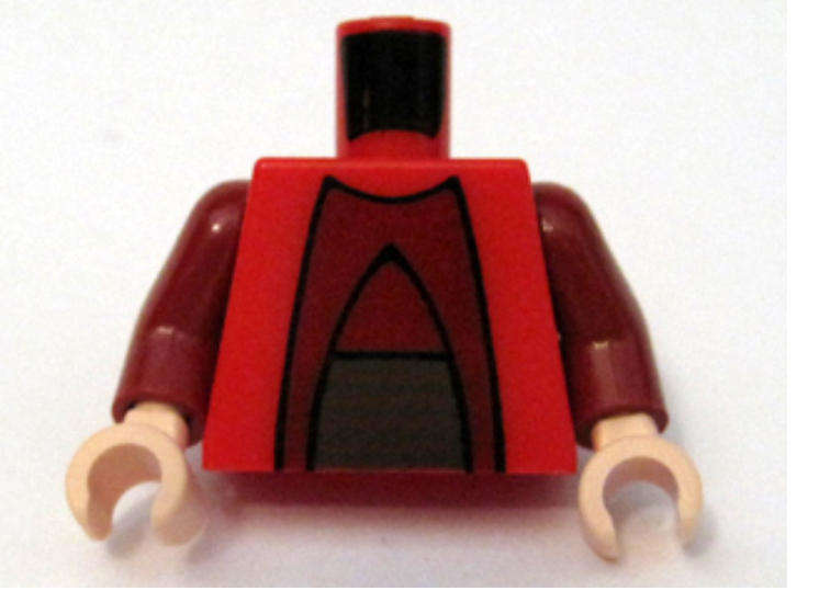 LEGO Minifigure Torso SW Chancellor Palpatine Pattern / Dark Red Arms / Light Nougat Hands ~ {Red}