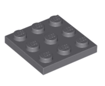 LEGO Parts Plate 3 x 3 ~ {Dark Bluish Grey}