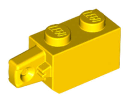 LEGO Parts Hinge Brick 1 x 2 Locking with 1 Finger Vertical End ~ {Yellow}