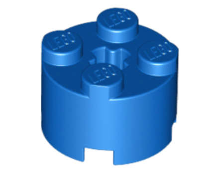 LEGO Parts Brick, Round 2 x 2 with Axle Hole ~{Blue}