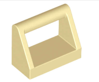 LEGO Parts Tile Modified 1 x 2 with bar handle {Tan}