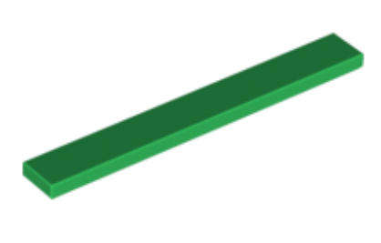 LEGO Parts Tile 1 x 8 ~ {Green}