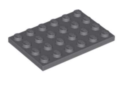 LEGO Parts Plate 4 x 6 ~ {Dark Bluish Grey}