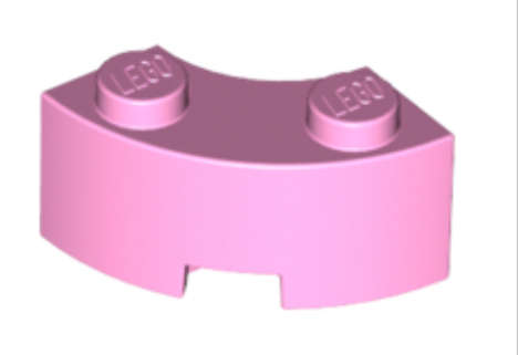 LEGO Parts Brick, Round Corner 2 x 2 Macaroni with Stud Notch and Reinforced Underside