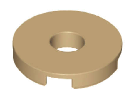 LEGO Tile, Round 2 x 2 with Hole ~ {Dark Tan}