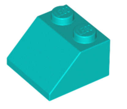 LEGO Parts Slope 45 2 x 2 ~ {Dark Turquoise}