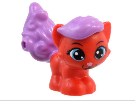 LEGO Cat, Whisker Haven Tales, Ariel's Kitten with Molded Medium Lavender Hair ~ {Red}