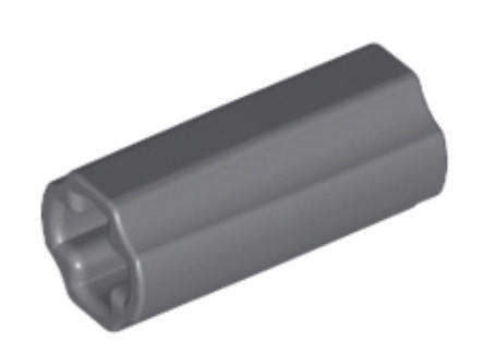 LEGO Technic, Axle Connector 2L (Smooth with x Hole + Orientation) ~ {Dark Bluish Grey}