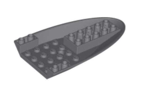LEGO Parts Aircraft Fuselage Forward Bottom Curved 6 x 10 with 3 Holes ~ {Dark Bluish Grey}
