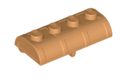 LEGO Container, Treasure Chest Lid Curved with Thick Hinge ~ {Medium Nougat}