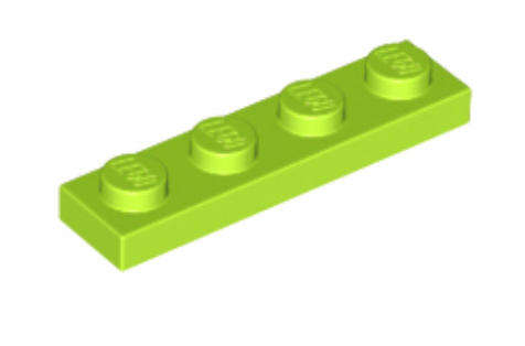LEGO Parts Plate 1 x 4 ~ {Lime}