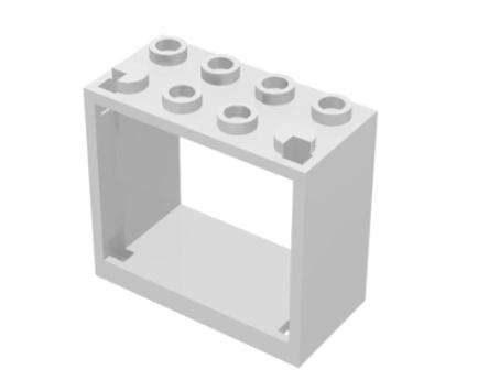 LEGO Parts Window 2 x 4 x 3 - Hollow Studs ~ {White}
