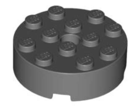 LEGO Parts Brick, Round 4 x 4 with Hole ~{Dark Bluish Grey}