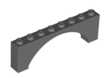 LEGO Brick Arch 1 x 8 x2 ~ {Dark Bluish Grey}
