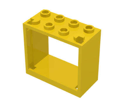 LEGO Parts Window 2 x 4 x 3 - Hollow Studs ~ {Yellow}