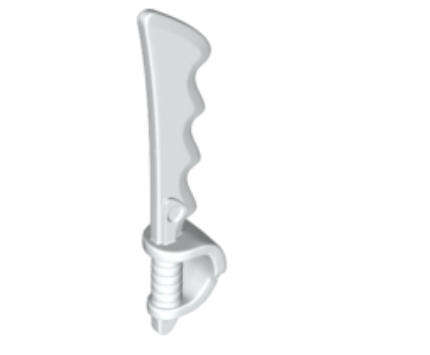 LEGO Minifigure, Weapon Sword, Cutlass Serrated with Skull Hand Guard ~ {White}