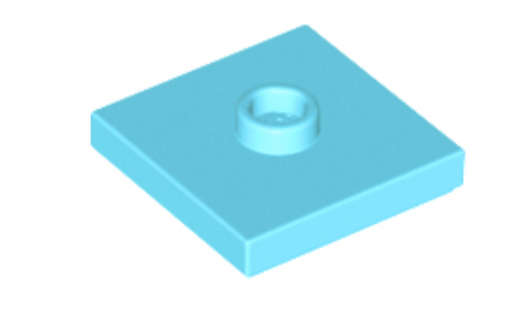 LEGO Parts Plate Modified 2 x 2 with Groove and 1 Stud in Center (Jumper) ~ Medium Azure